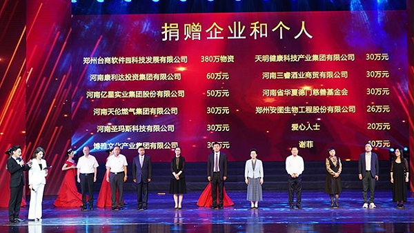 为“困难群众救急难慈善专项基金”捐赠的爱心企业代表